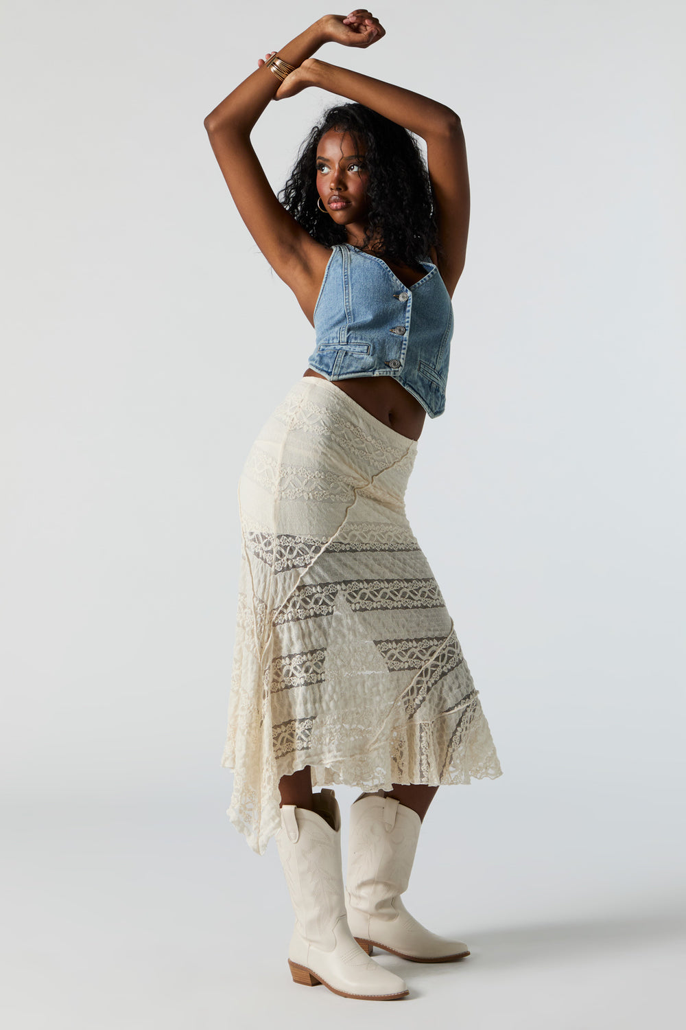 Lace Asymmetrical Midi Skirt Lace Asymmetrical Midi Skirt 2