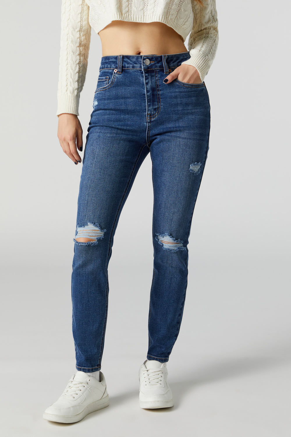 Miami Dark Wash Distressed High Rise Jean Miami Dark Wash Distressed High Rise Jean 2