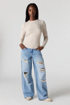 London Ripped Low Rise Super Baggy Jean