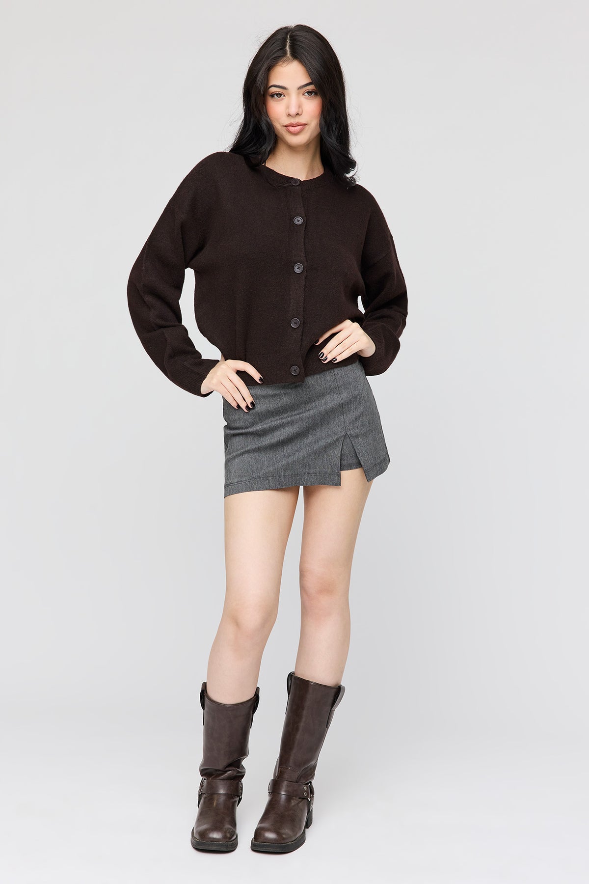 Alt View 3. Mini Dress Skort - Heather Grey