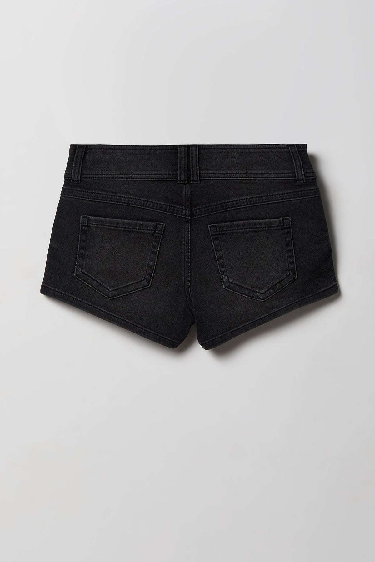 Alt View 4. Low Rise Micro Denim Short - Black