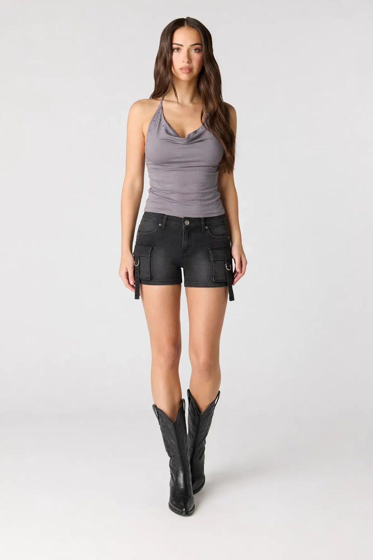 Alt View 3. Denim Cargo Short - Black