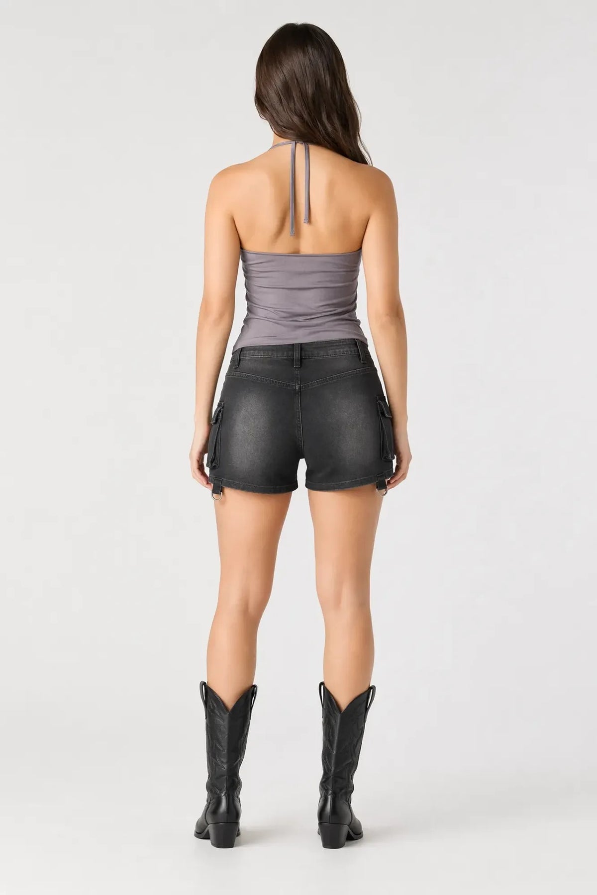 Alt View 2. Denim Cargo Short - Black