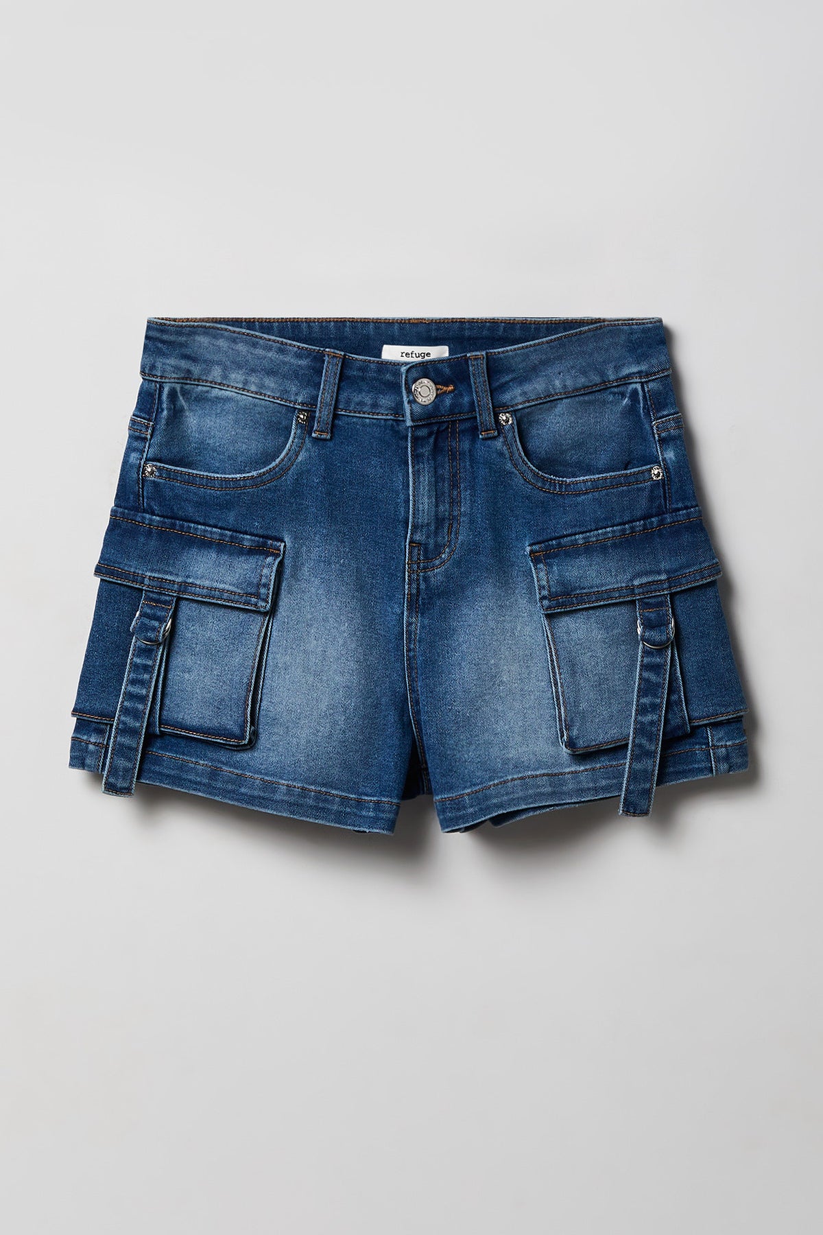 Alt View 4. Denim Cargo Short - Medium Blue