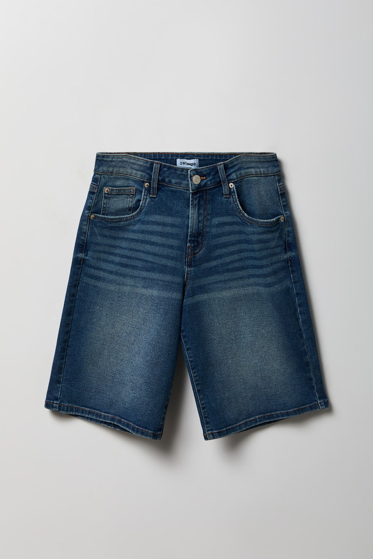 Alt View 4. Stretch Low Rise Vintage Dark Jort - Midnight Blue