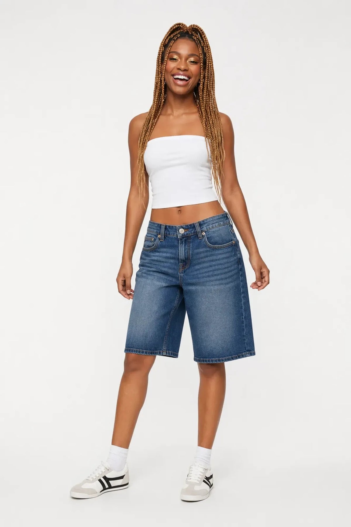 Stretch Low Rise Vintage Dark Jort - Midnight Blue