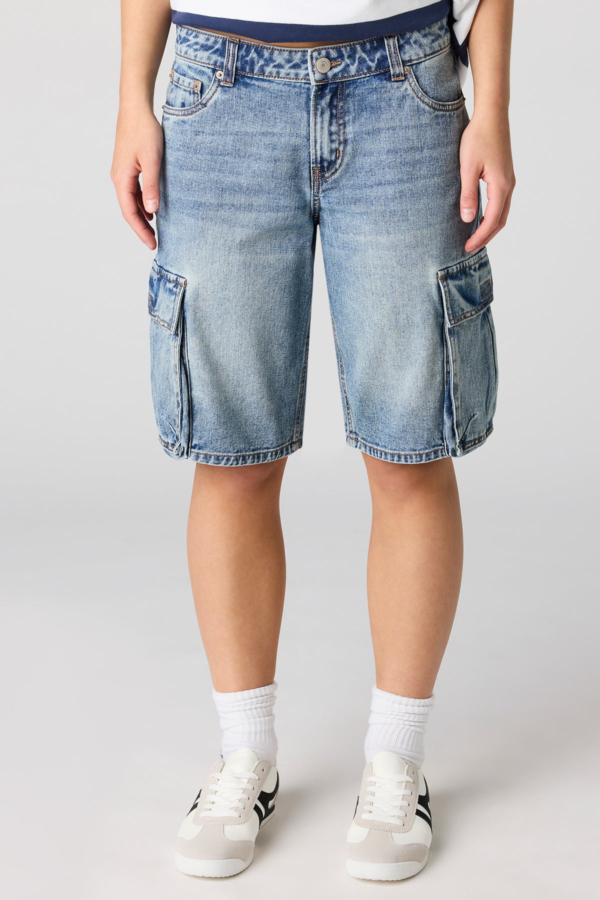 Alt View 2. Cargo Jort - Medium Blue