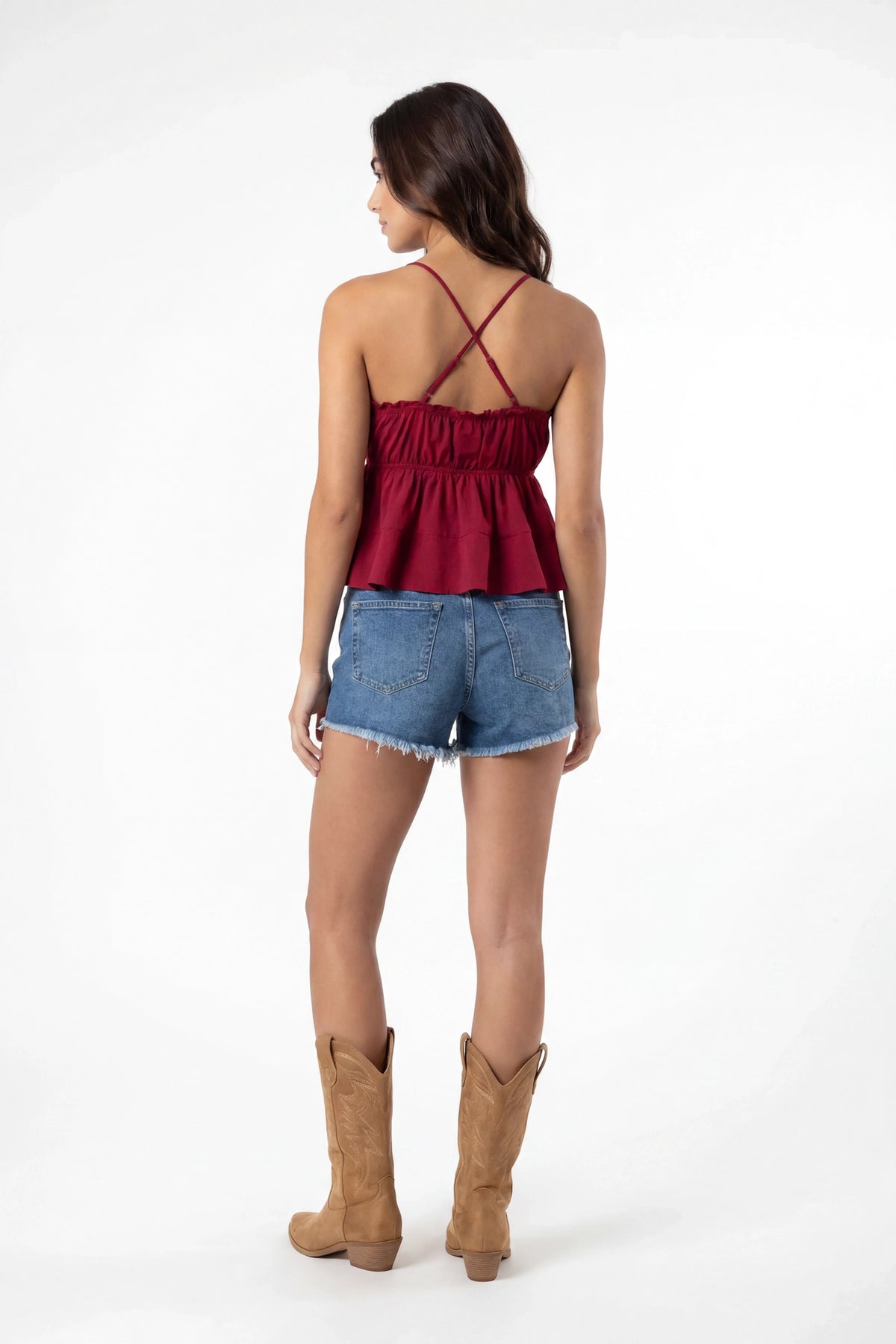Alt View 2. Star Stitched Vintage Medium Denim Short - Pacific Blue