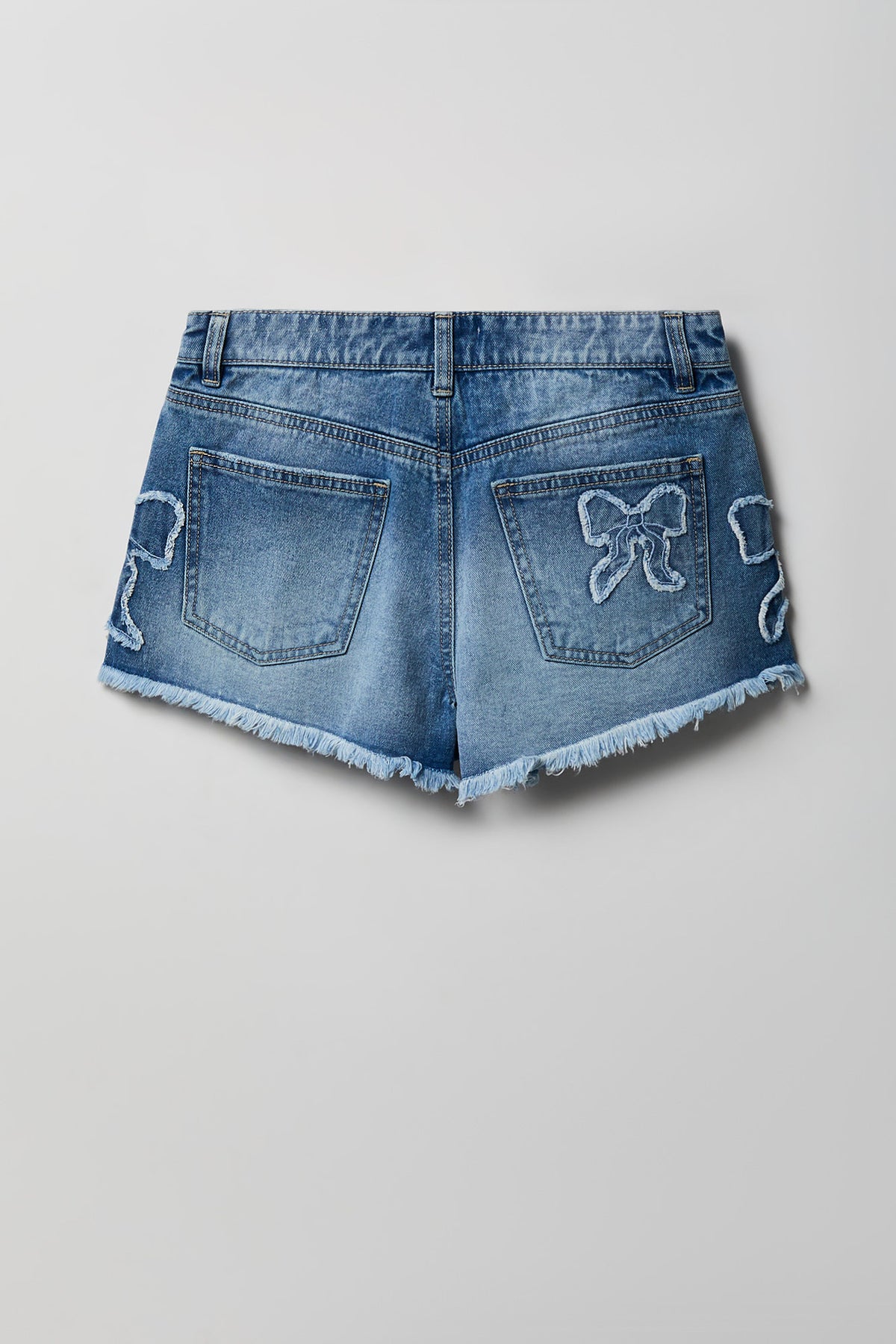 Alt View 5. Bow Stitched Medium Denim Short - Medium Blue