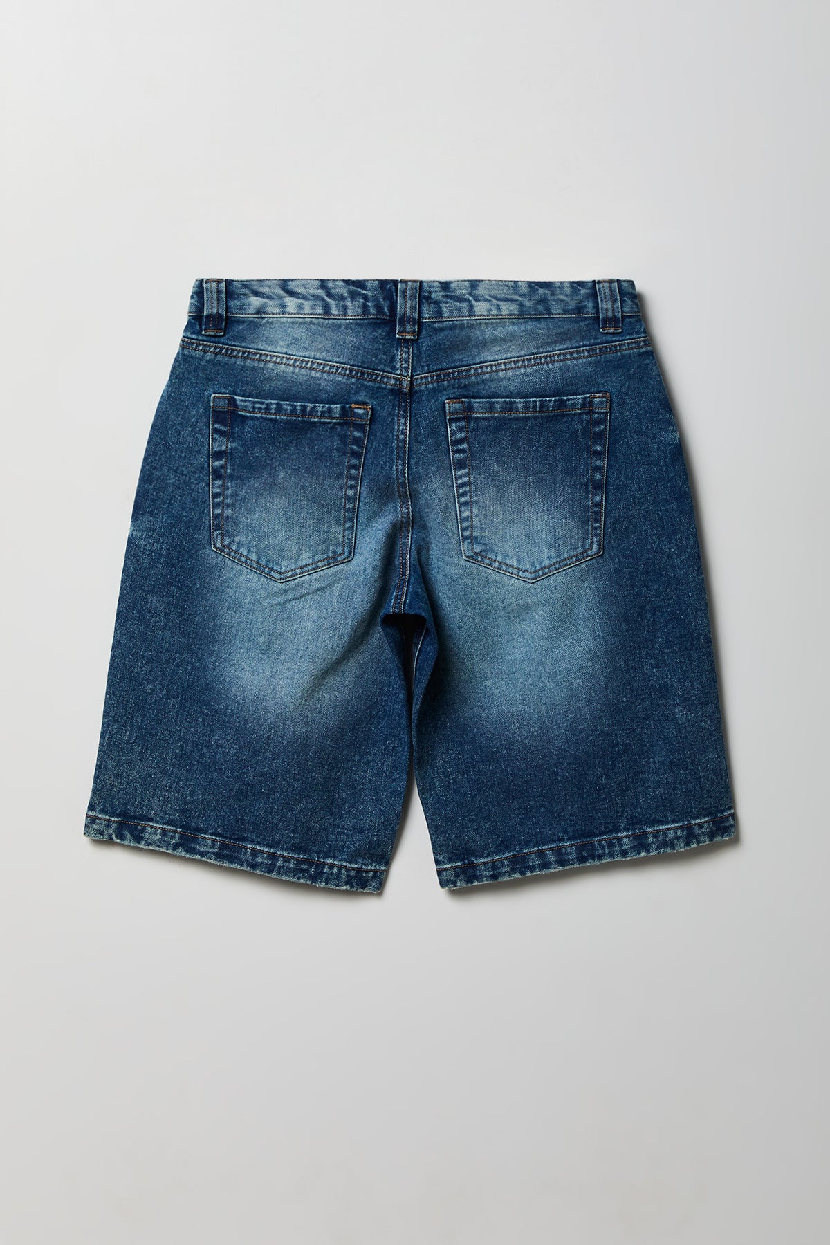 Alt View 5. Brooklyn Low Rise Dark Jort 11" with Cherry Keychain - Denim Blue