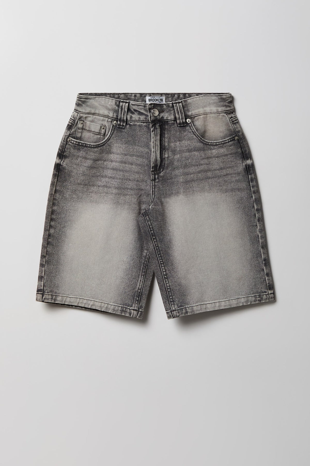 Alt View 5. Brooklyn Graphic Low Rise Baggy Grey Jort - Charcoal