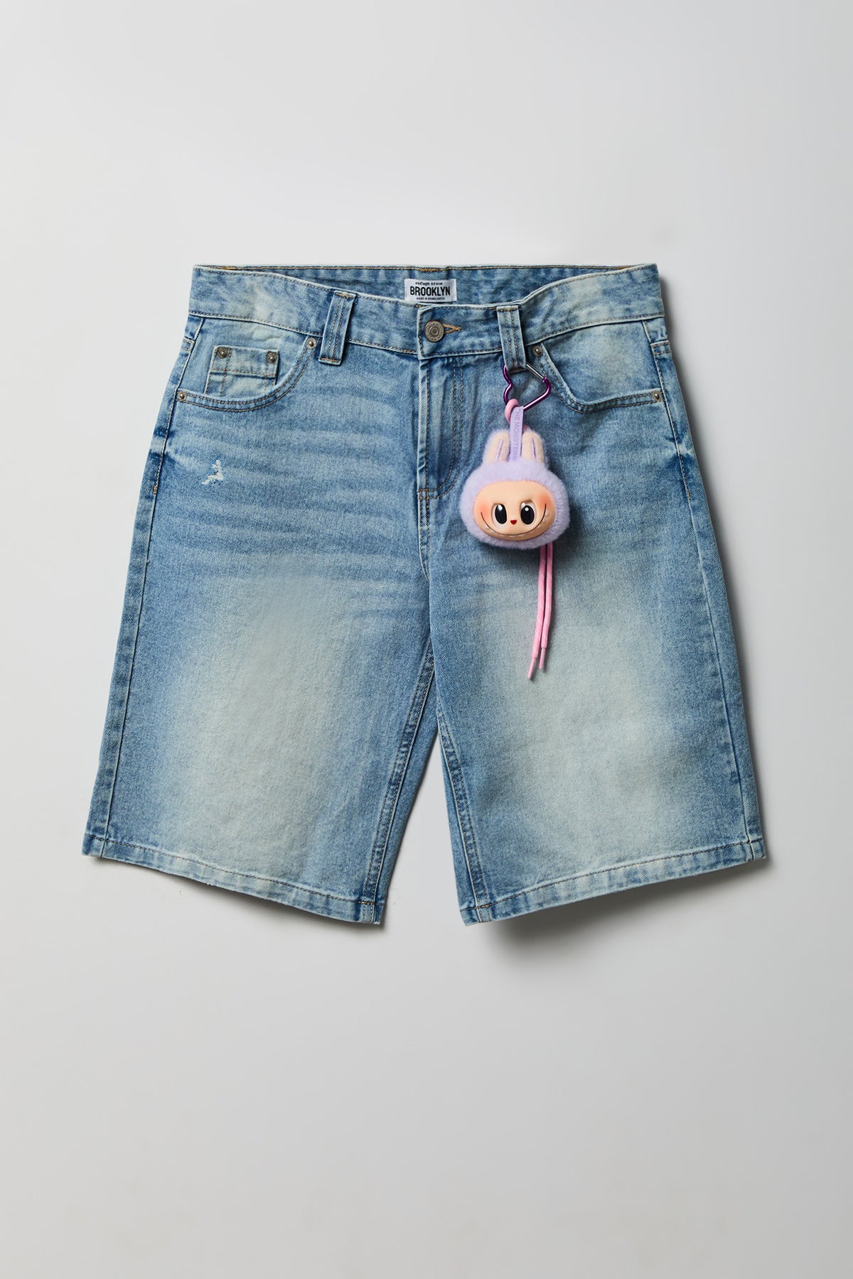Alt View 4. Brooklyn Low Rise Light Jort 11" with LaBeBe Keychain - Pacific Blue