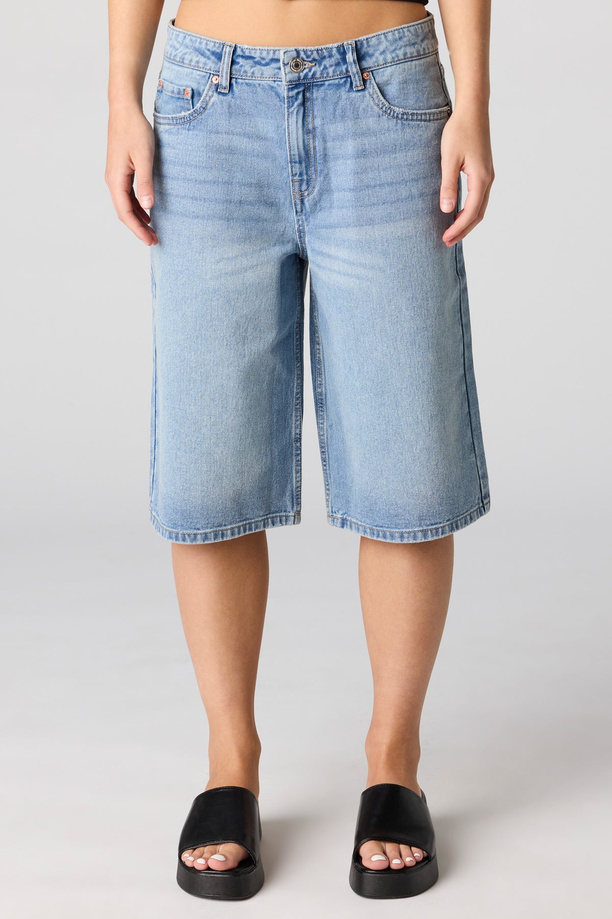 Alt View 2. Low Rise Medium Jort 13" - Medium Blue