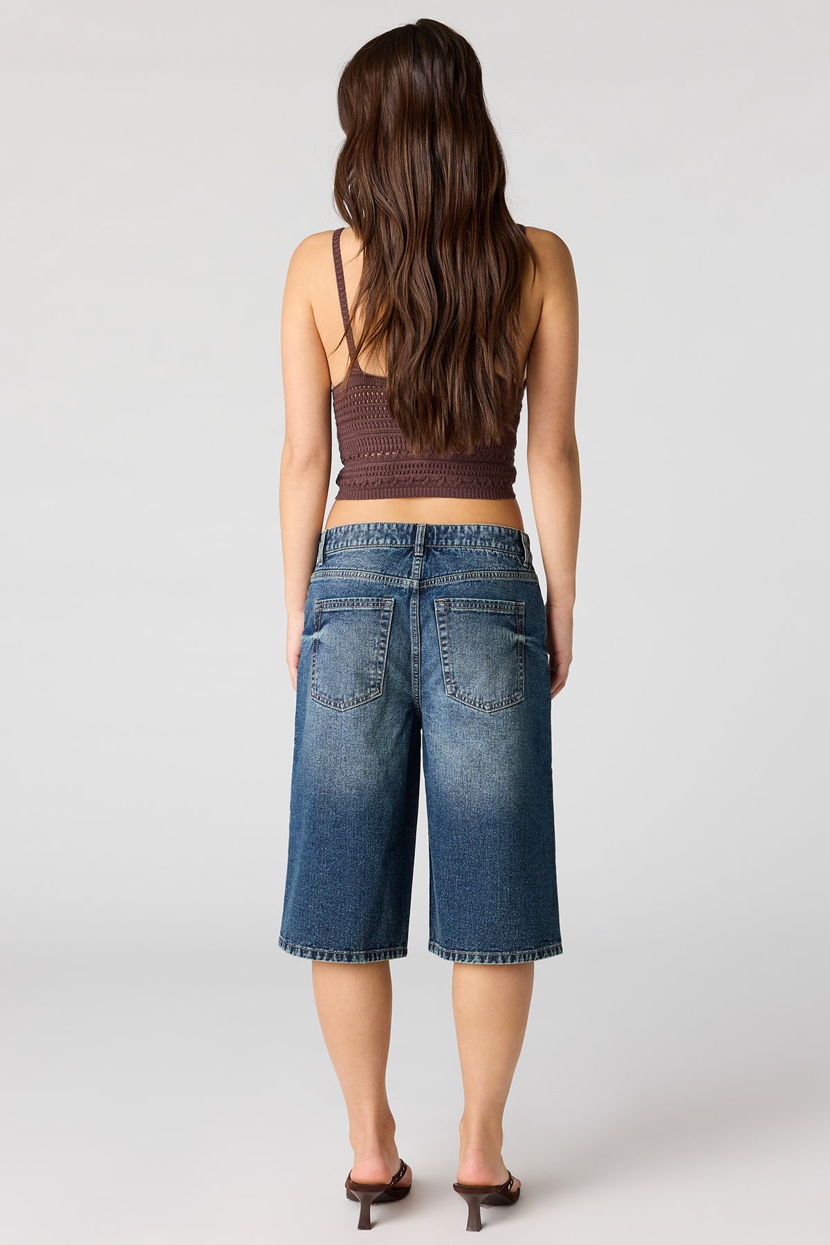 Alt View 3. Low Rise Dark Jort 13" - Denim Blue