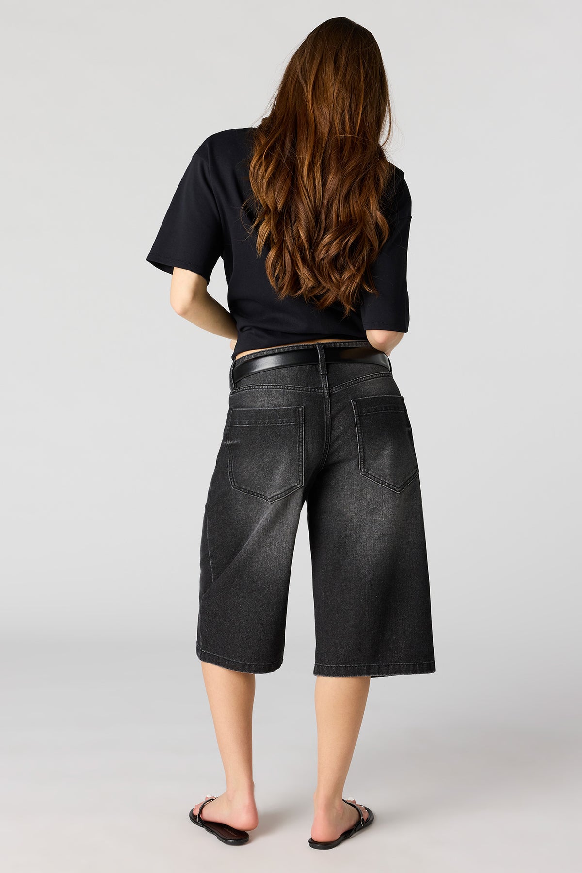 Alt View 3. Low Rise Jort 16" - Black