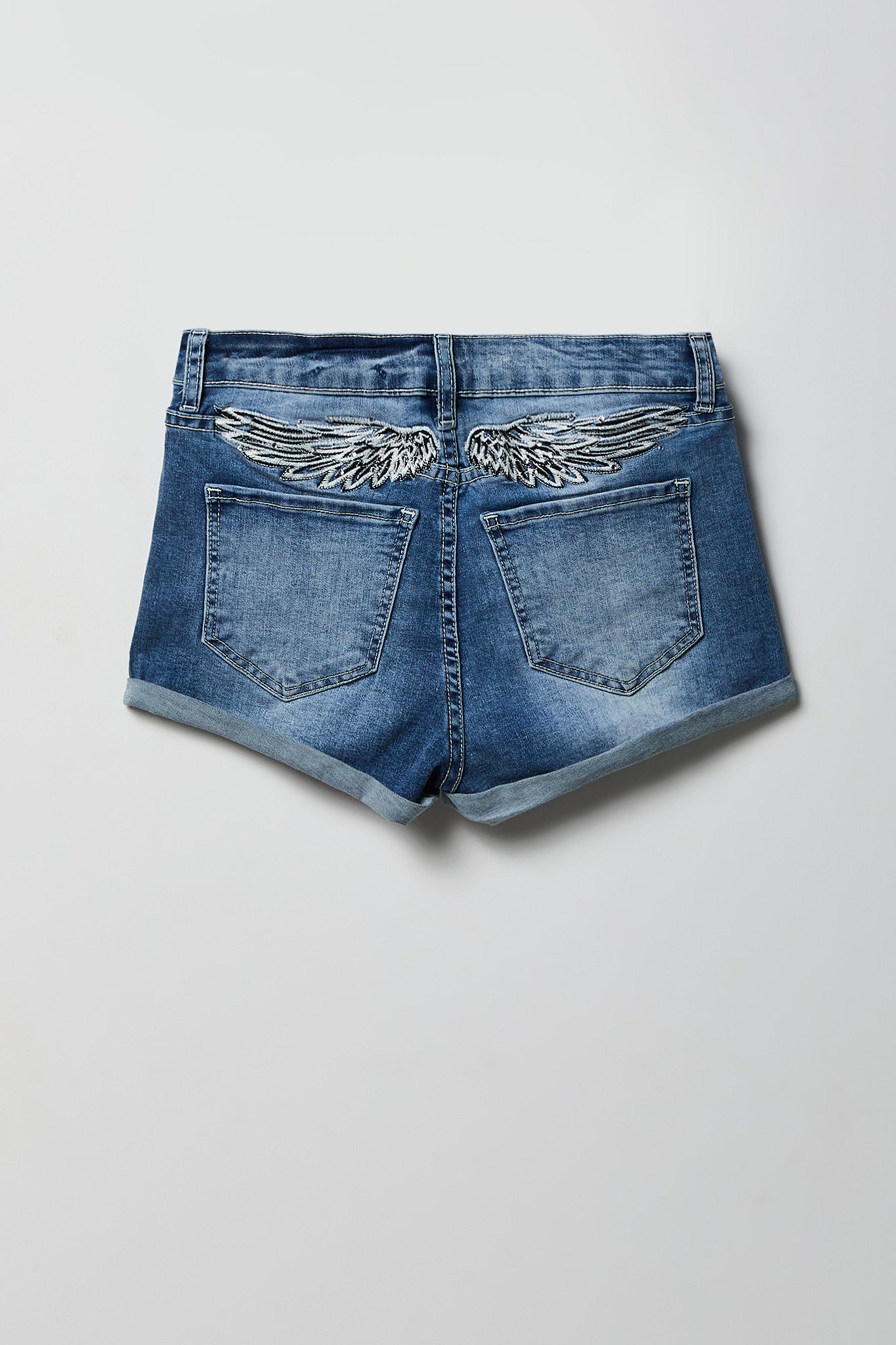 Miami High Rise Ripped Embroidered Black Denim Short – Charlotte Russe