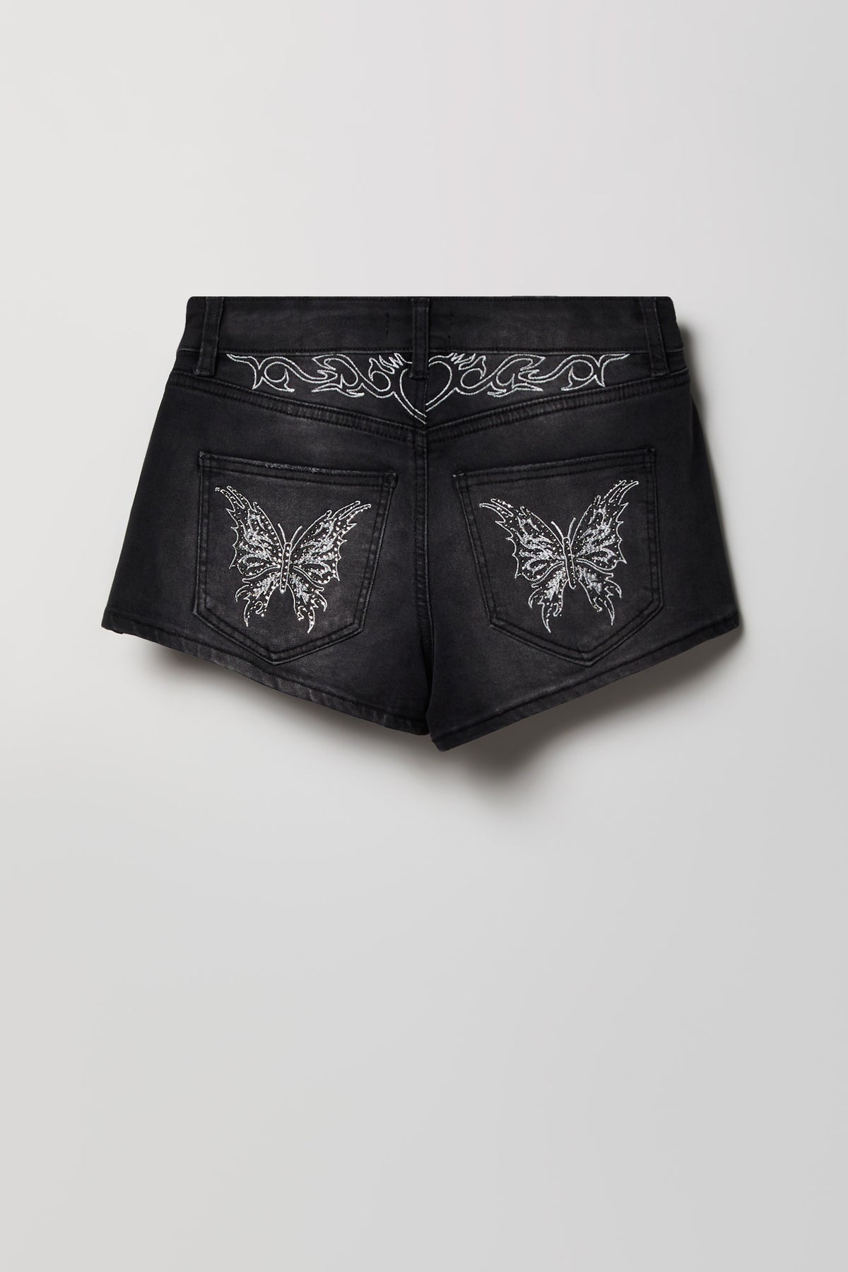 Alt View 5. South Beach Low Rise Rhinestone Denim Short - Plaid