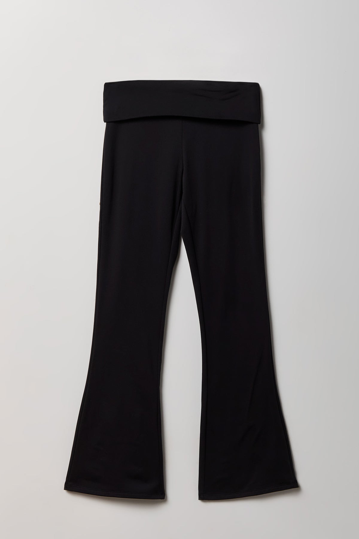 Foldover Waist Flare Legging - Black
