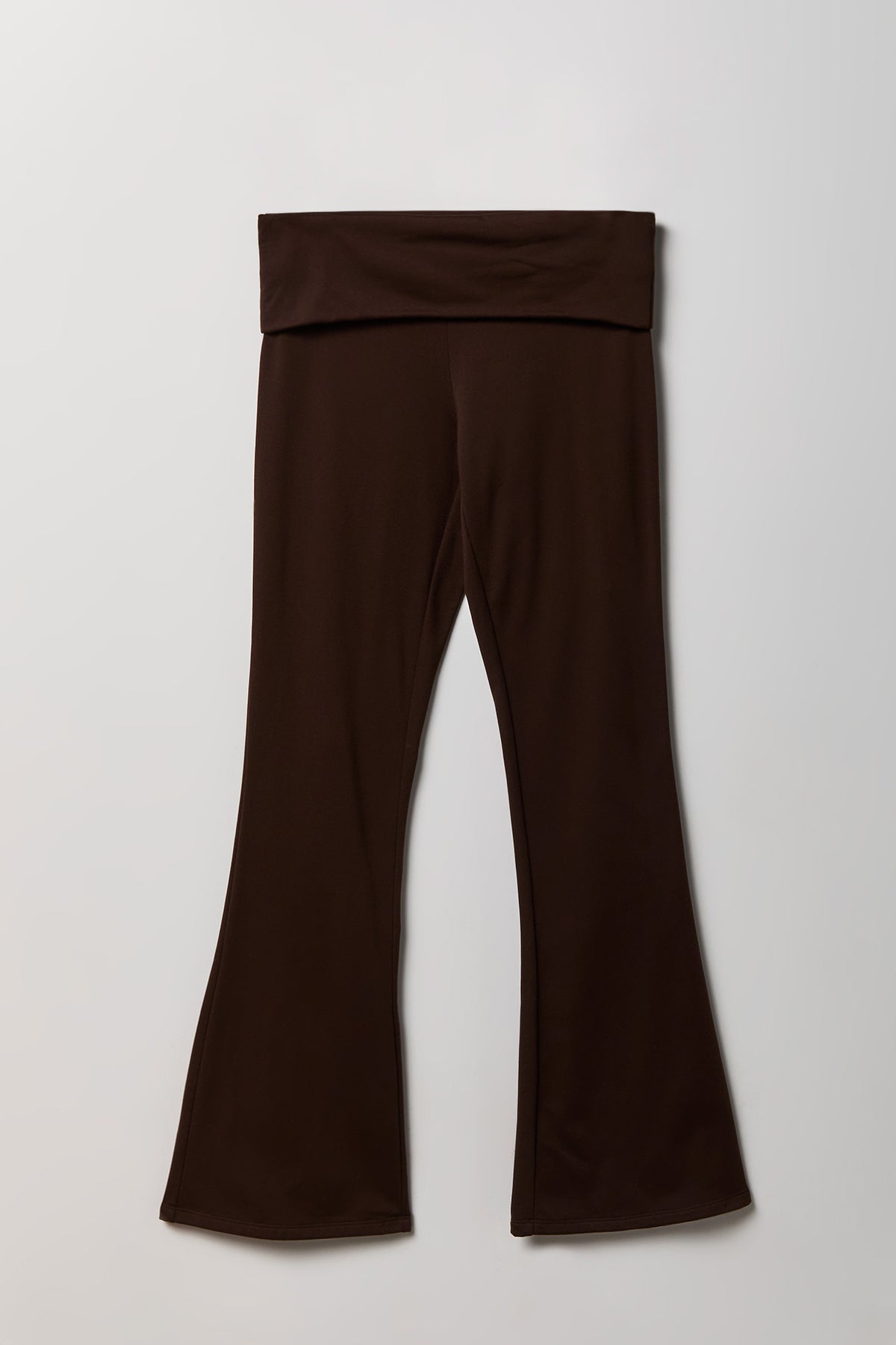 Foldover Waist Flare Legging - Dark Brown