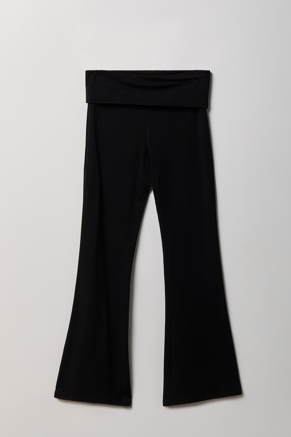 Foldover Waist Flare Legging - Black