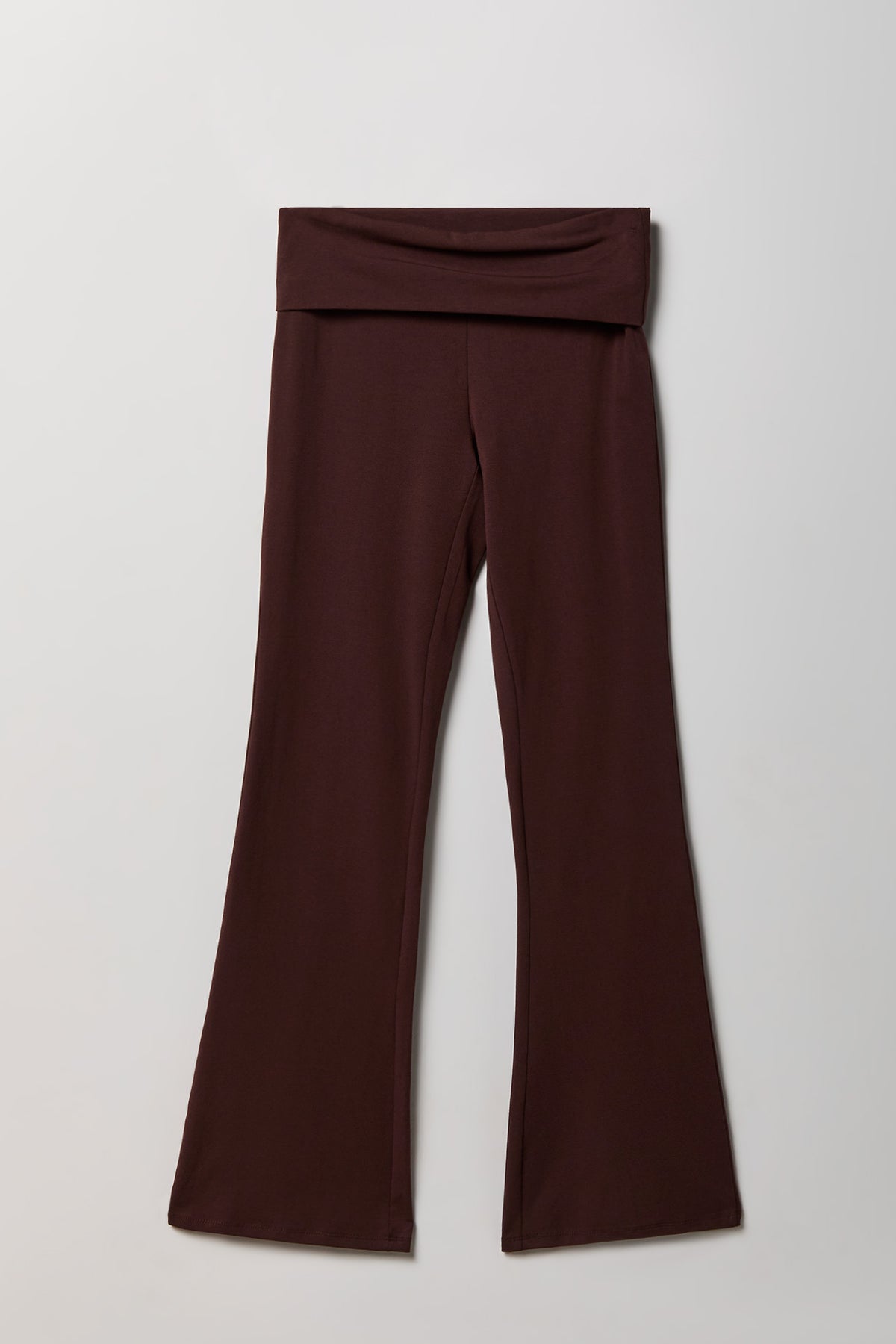Foldover Waist Flare Legging - Dark Brown