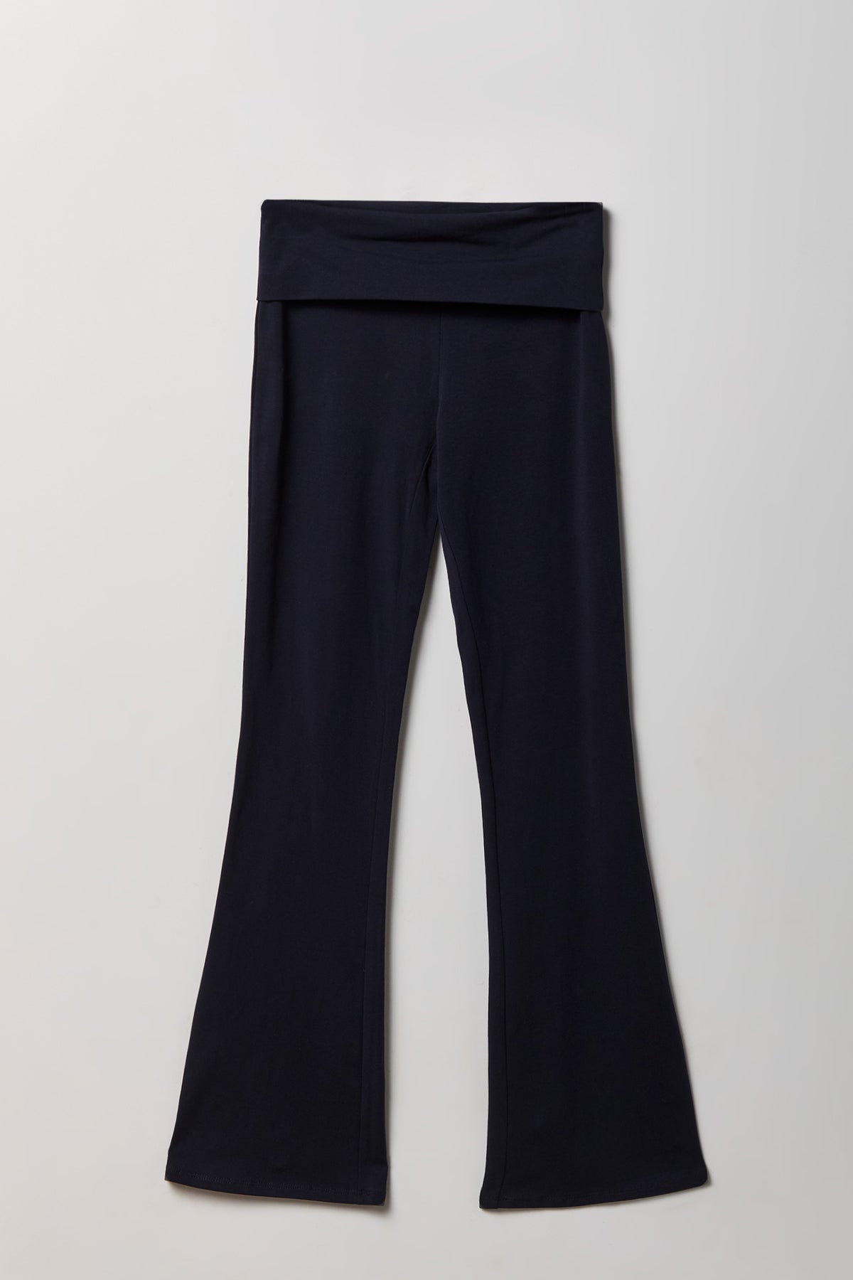 Foldover Waist Flare Legging - Navy