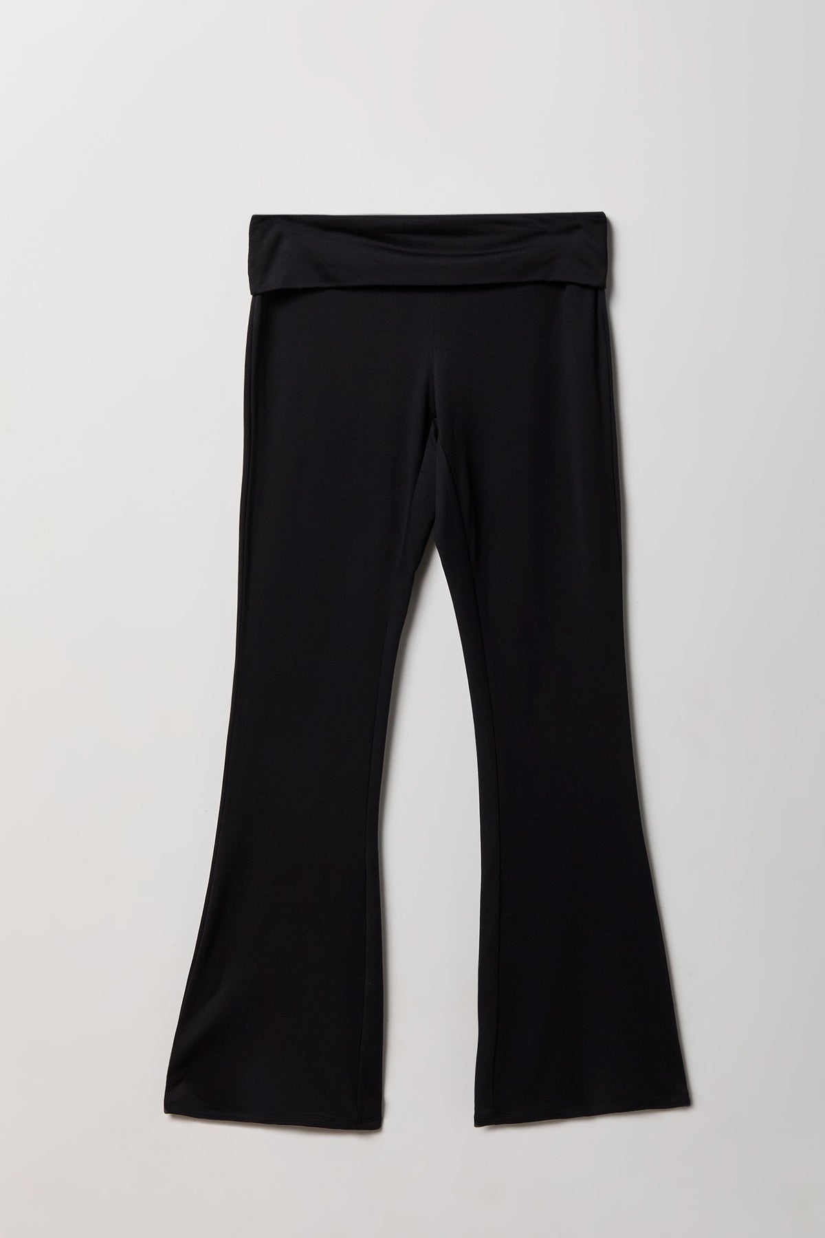 Alt View 2. Graphic Foldover Waist Flare Legging - Black