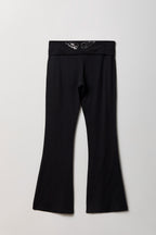 Graphic Foldover Waist Flare Legging