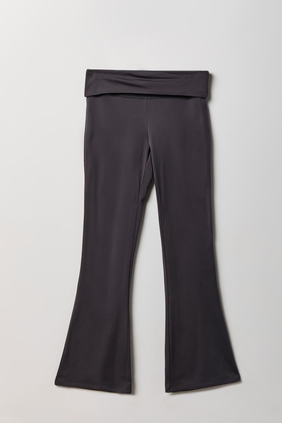 Alt View 2. Graphic Foldover Waist Flare Legging - Dark Grey