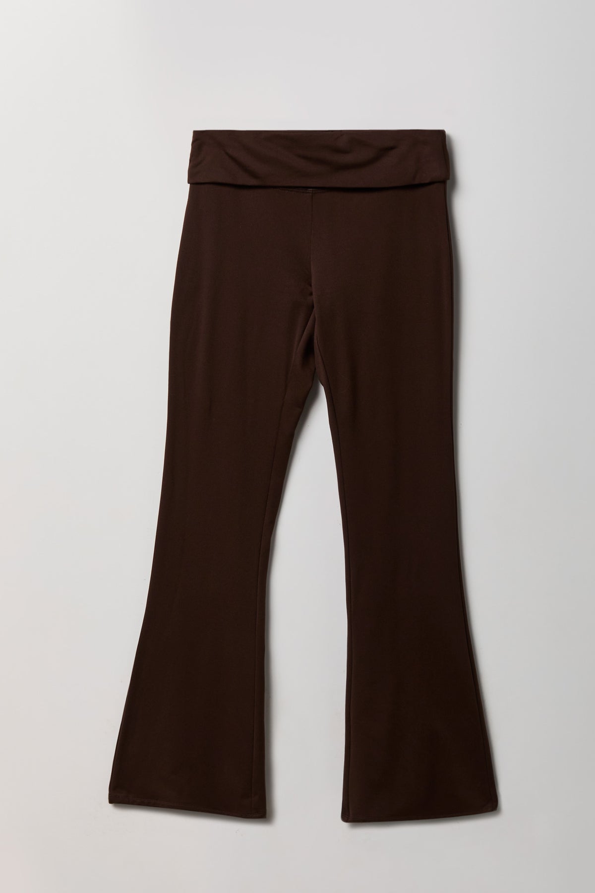 Alt View 2. Graphic Foldover Waist Flare Legging - Dark Brown