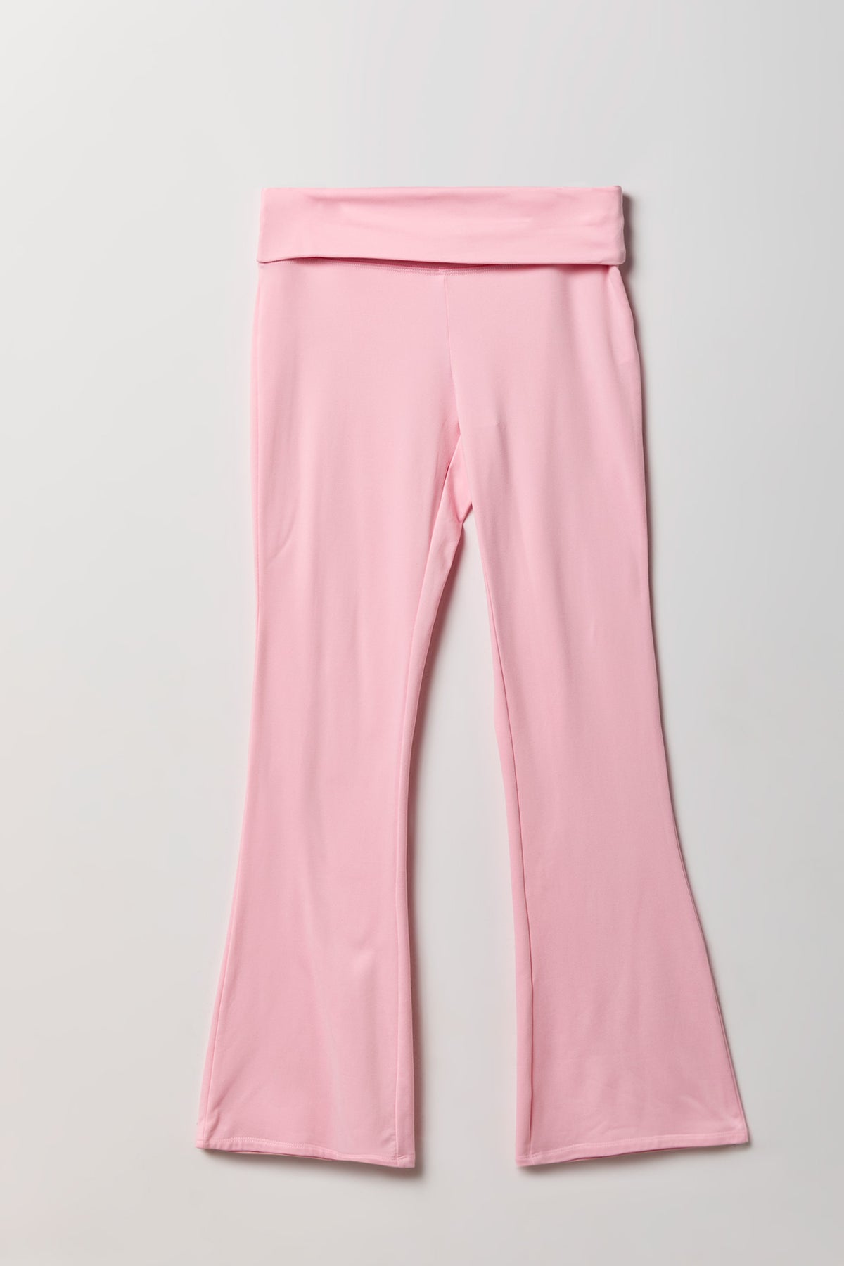 Alt View 2. Graphic Foldover Waist Flare Legging - Light Pink