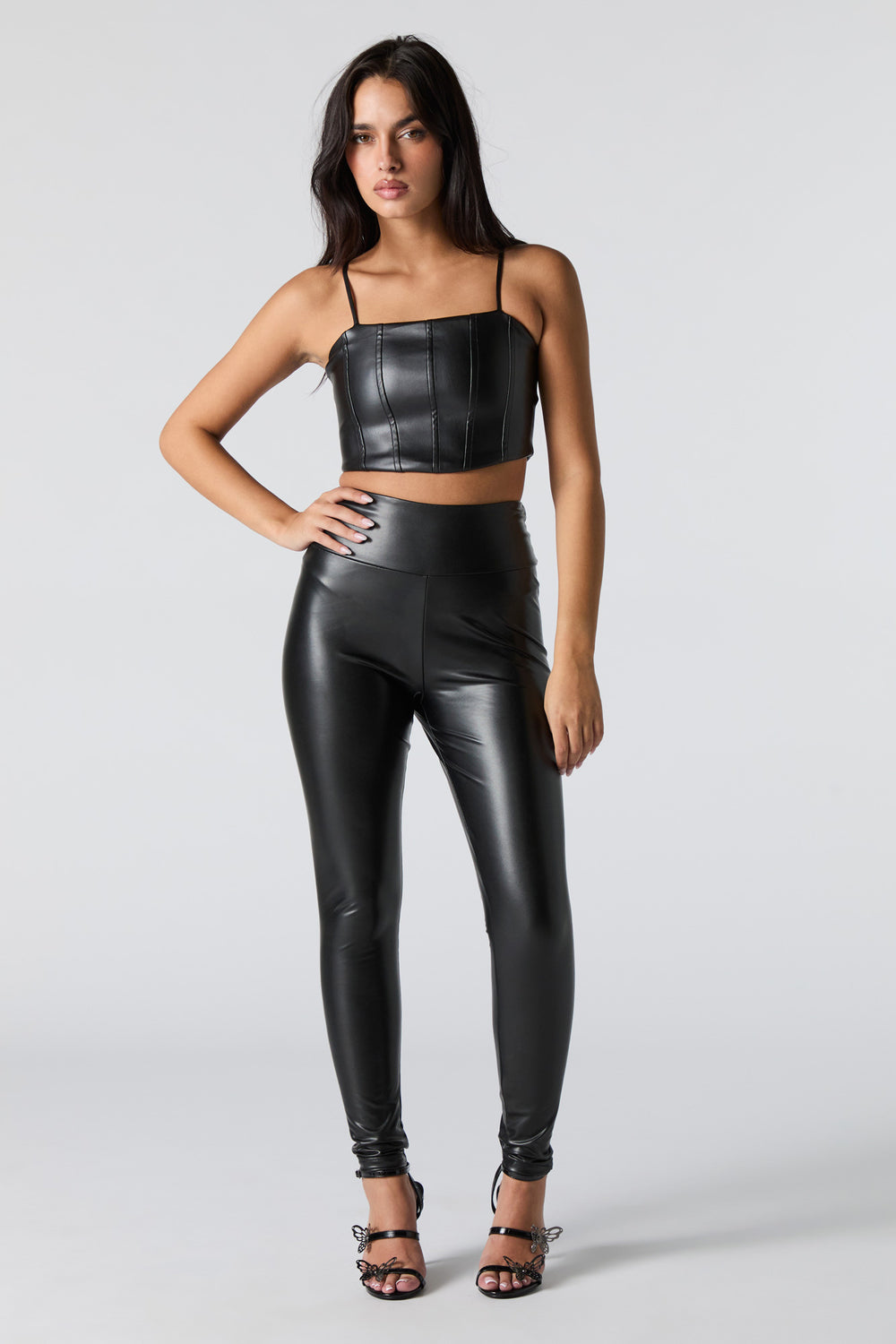 Faux Leather Waist Shaper Legging Faux Leather Waist Shaper Legging 4