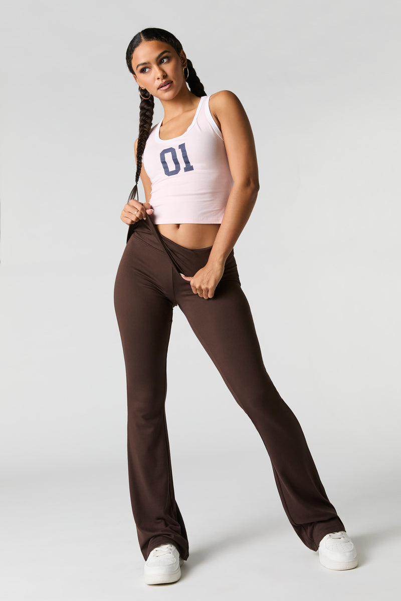 Soft Foldover Waist Flare Legging