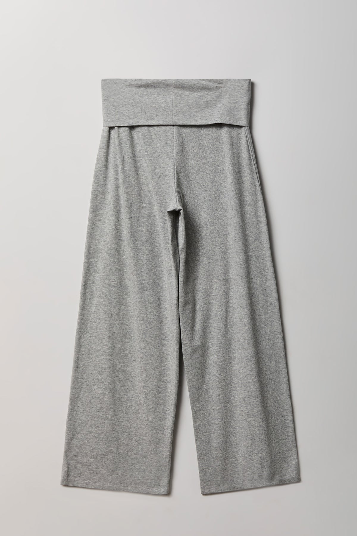 Alt View 2. Foldover Waist Wide Leg Pant - Heather Grey