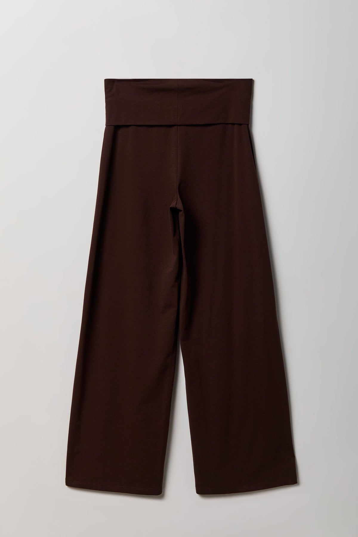 Alt View 2. Foldover Waist Wide Leg Pant - Dark Brown