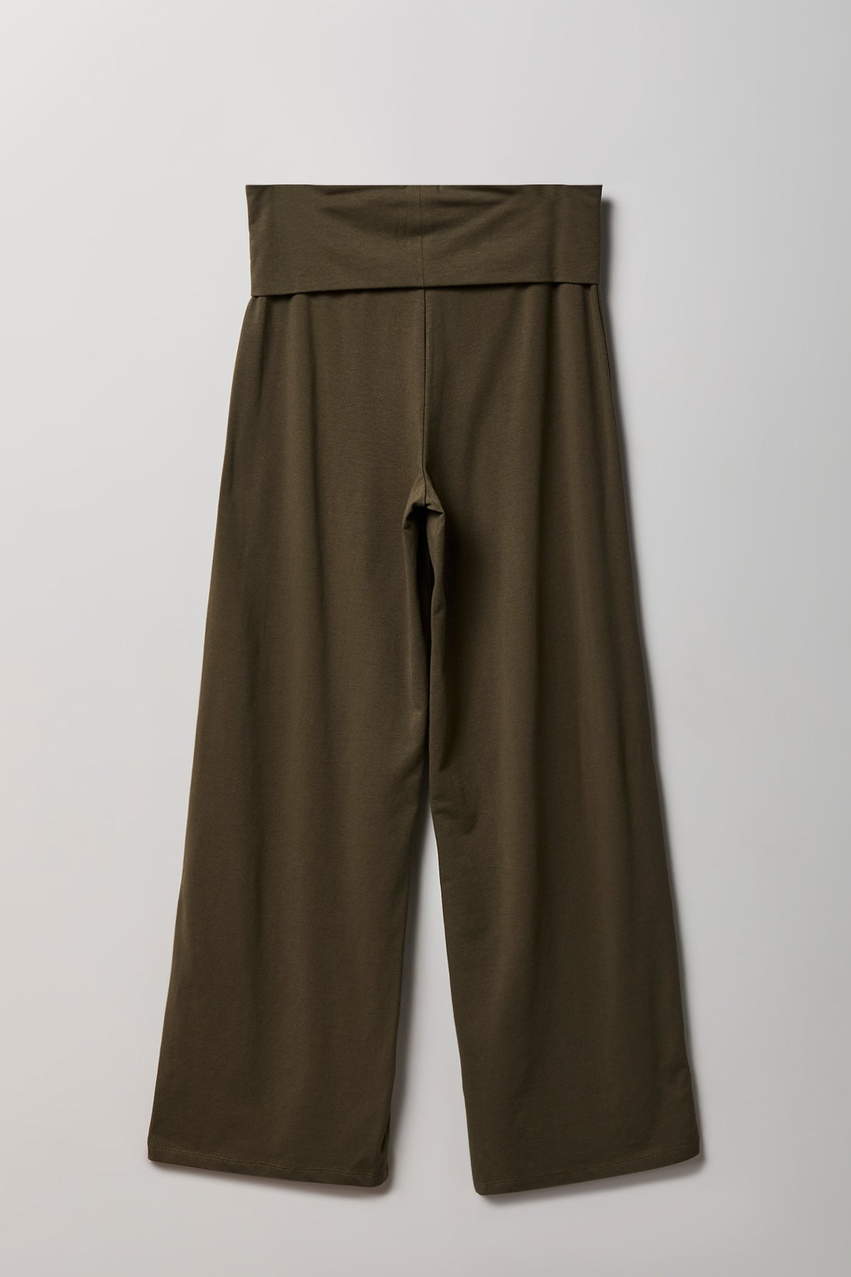 Alt View 2. Foldover Waist Wide Leg Pant - Dark Green