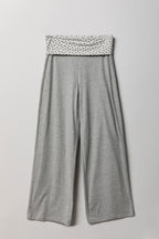 Patterned Foldover Waist Wide Leg Pant