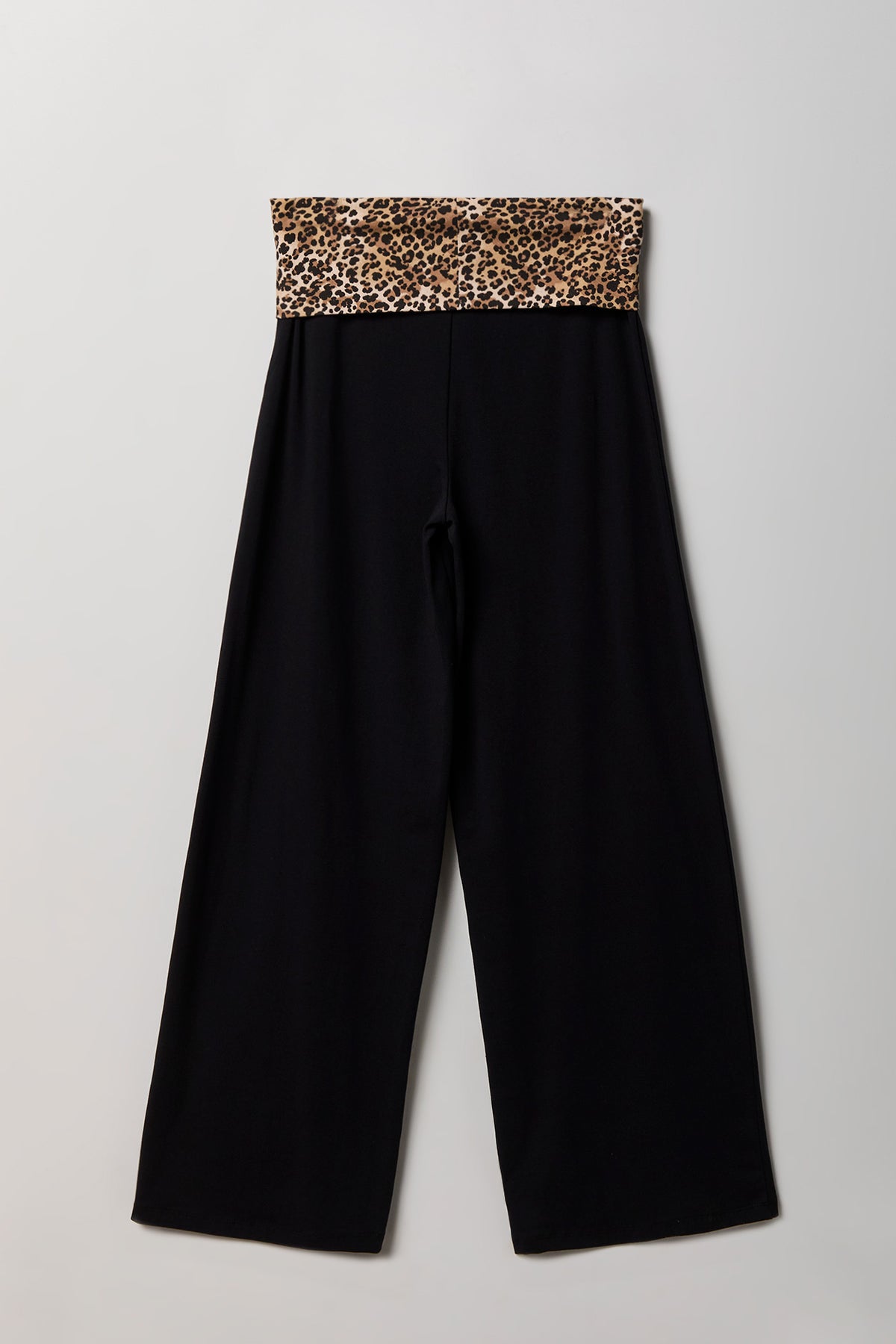 Alt View 2. Patterned Foldover Waist Wide Leg Pant - Leopard