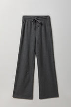 Thermal Waffle Knit Wide Leg Pant