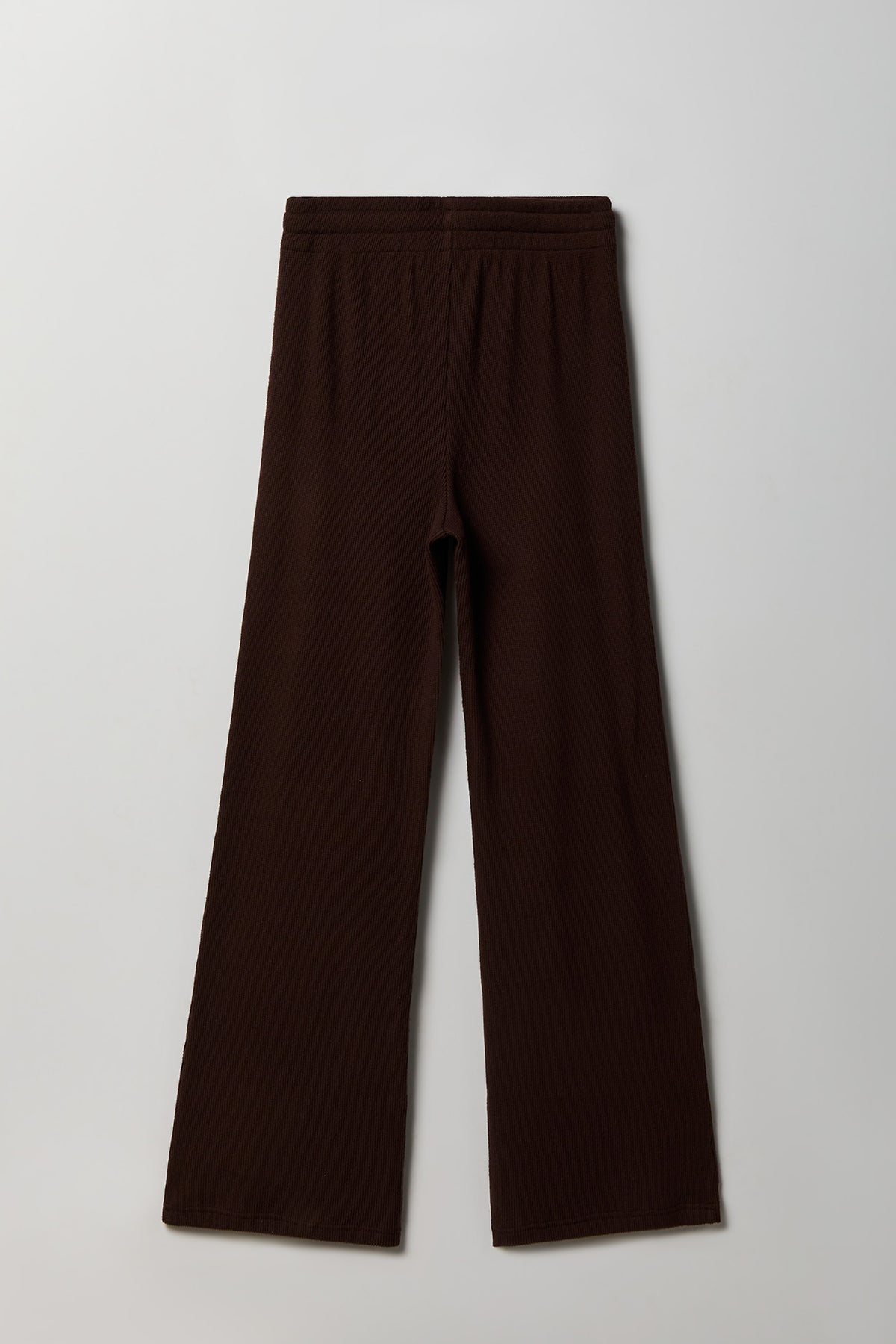Alt View 2. Thermal Waffle Knit Wide Leg Pant - Dark Brown