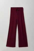 Thermal Waffle Knit Wide Leg Pant