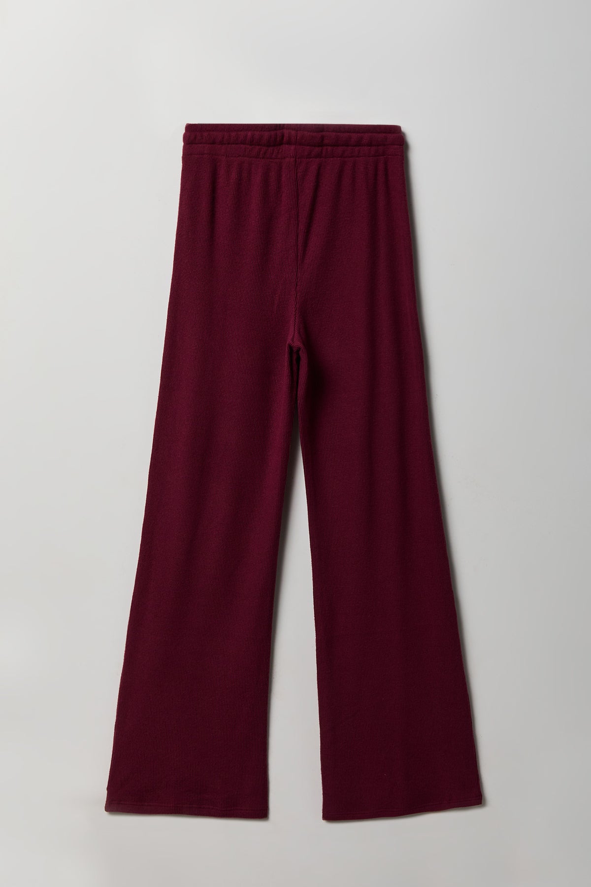 Alt View 2. Thermal Waffle Knit Wide Leg Pant - Burgundy