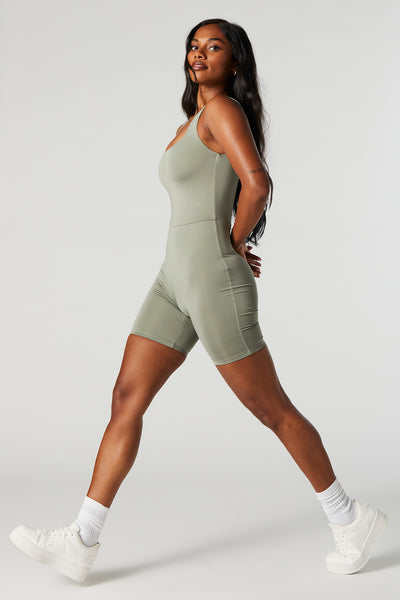 Contour Scoop Neck Romper - Sage / S/P