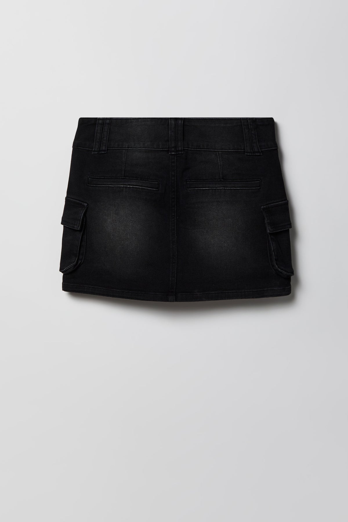 Alt View 5. Denim Cargo Mini Skirt - Black