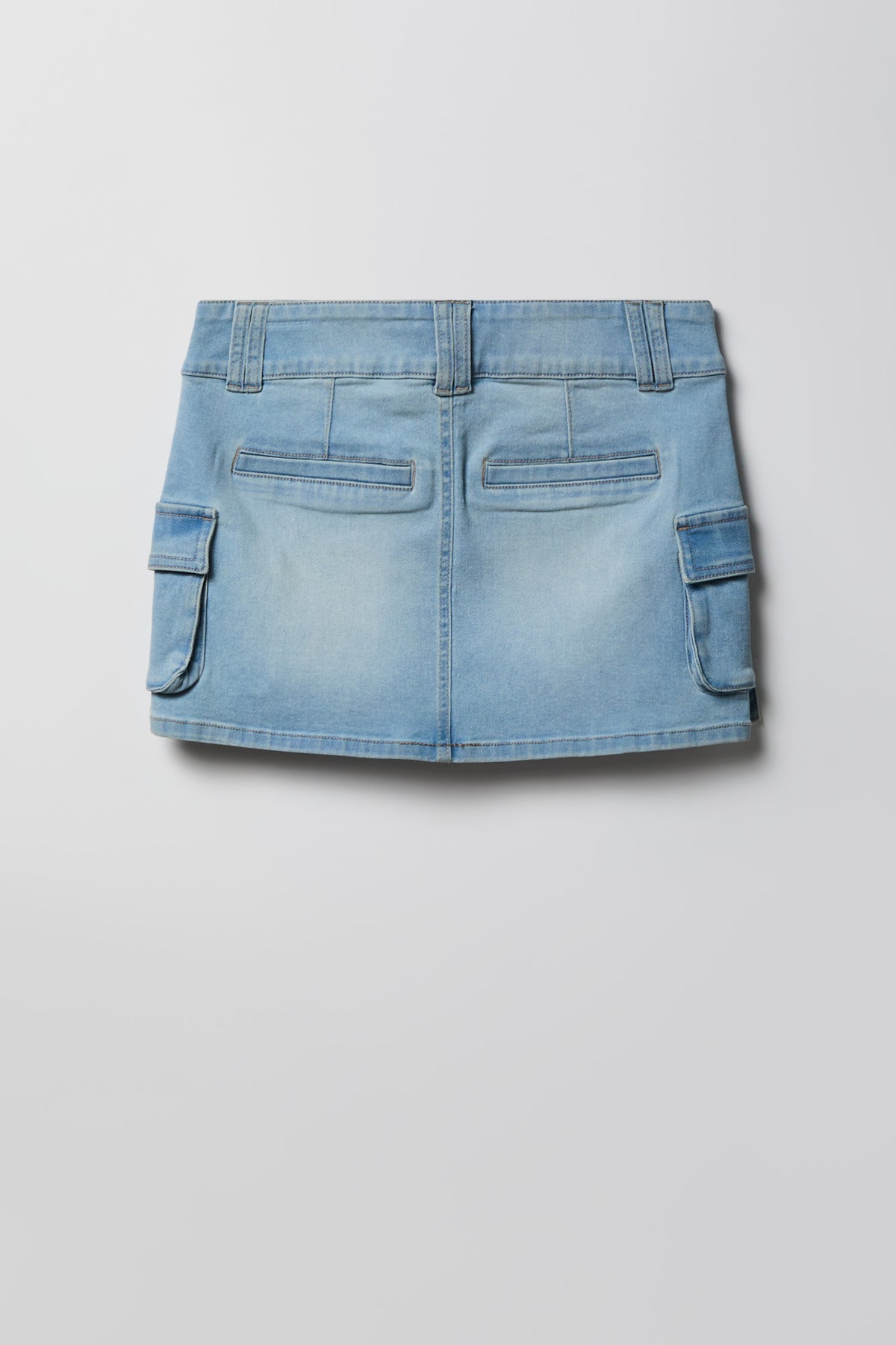 Alt View 5. Denim Cargo Mini Skirt - Light Denim Blue