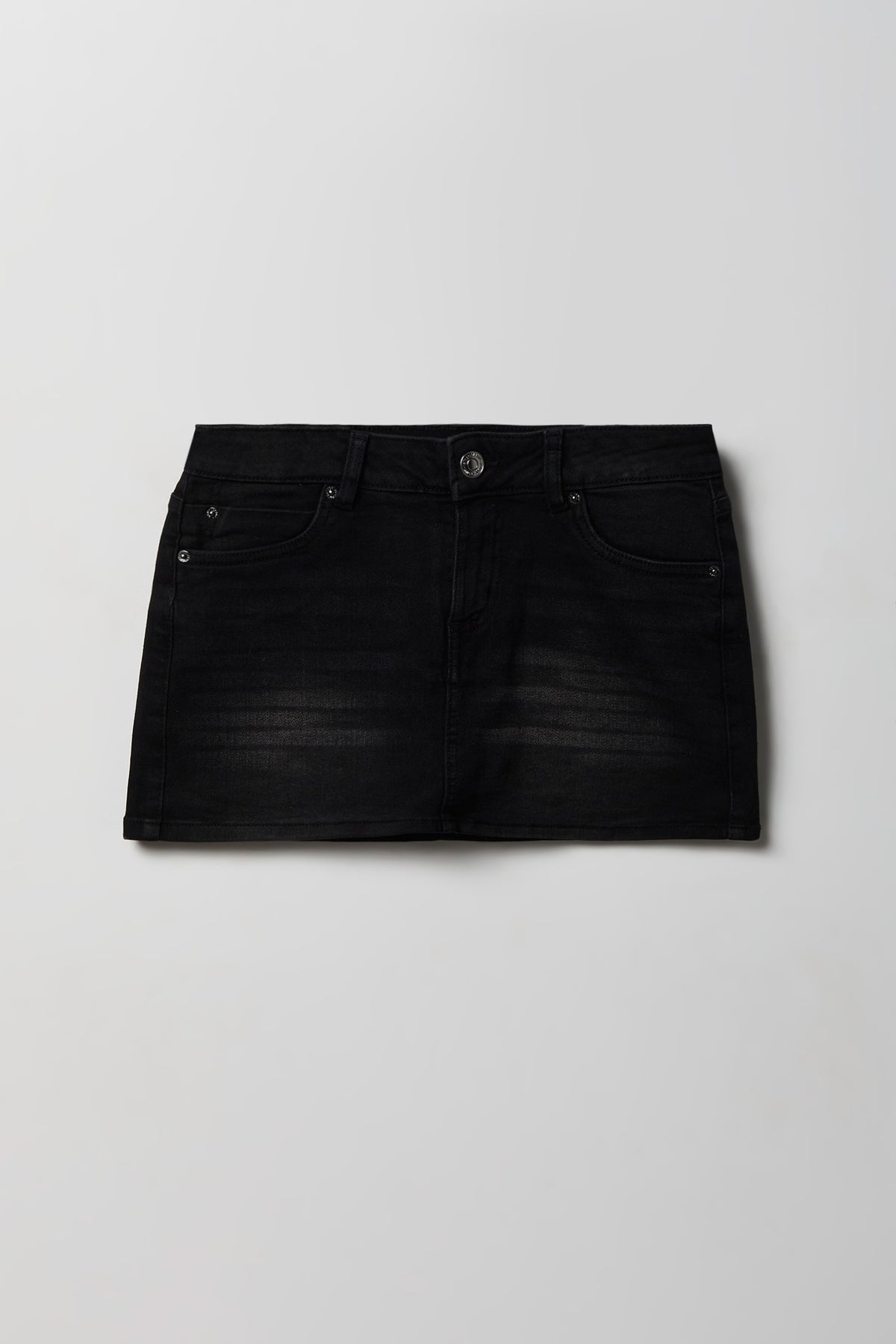 Alt View 5. Denim Micro Mini Skirt - Black