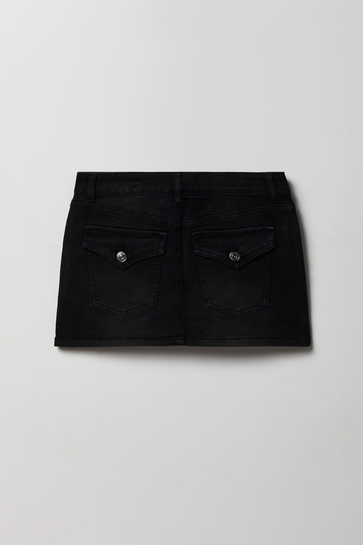 Alt View 4. Denim Micro Mini Skirt - Black