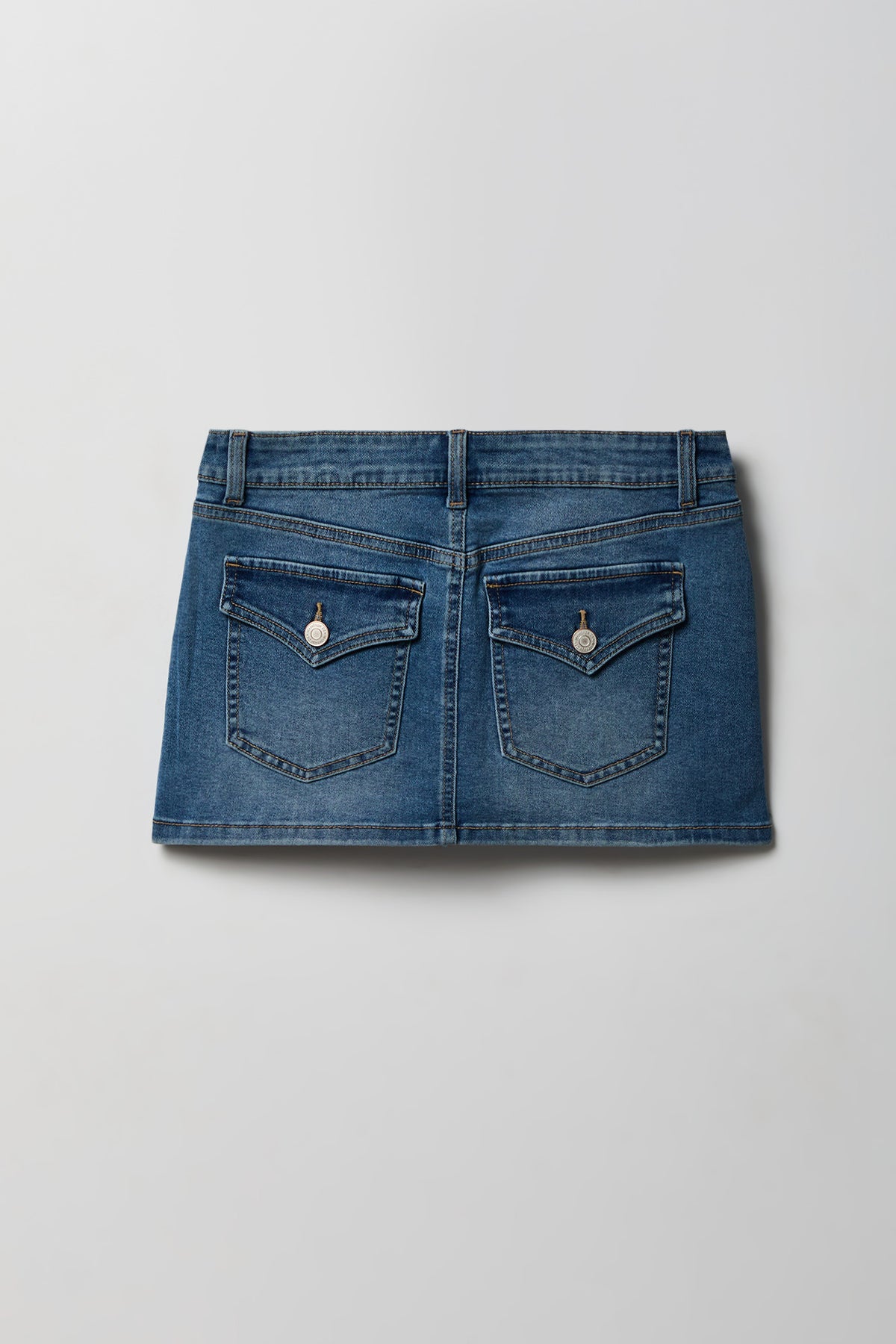Alt View 3. Denim Micro Mini Skirt - Medium Blue