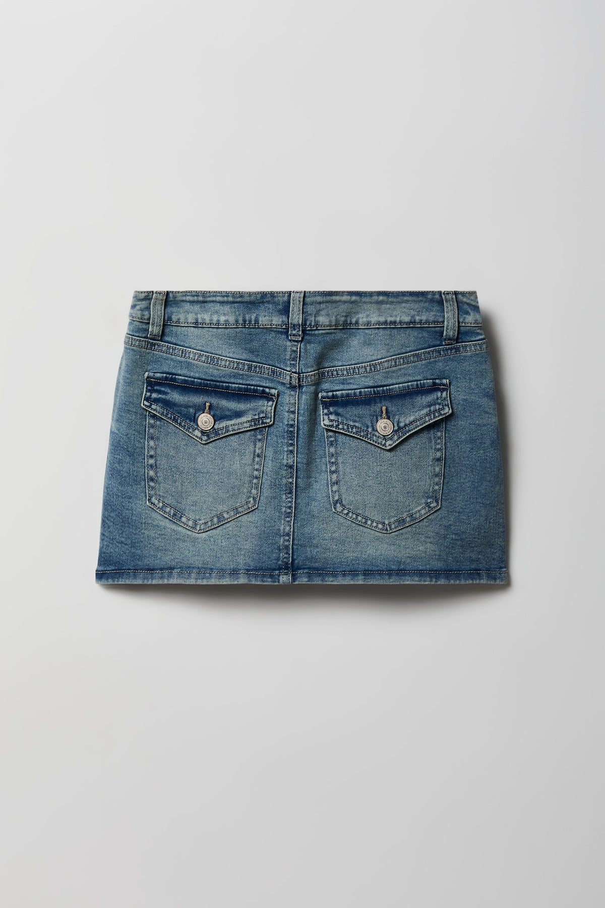 Alt View 5. Denim Micro Mini Skirt - Sky Blue