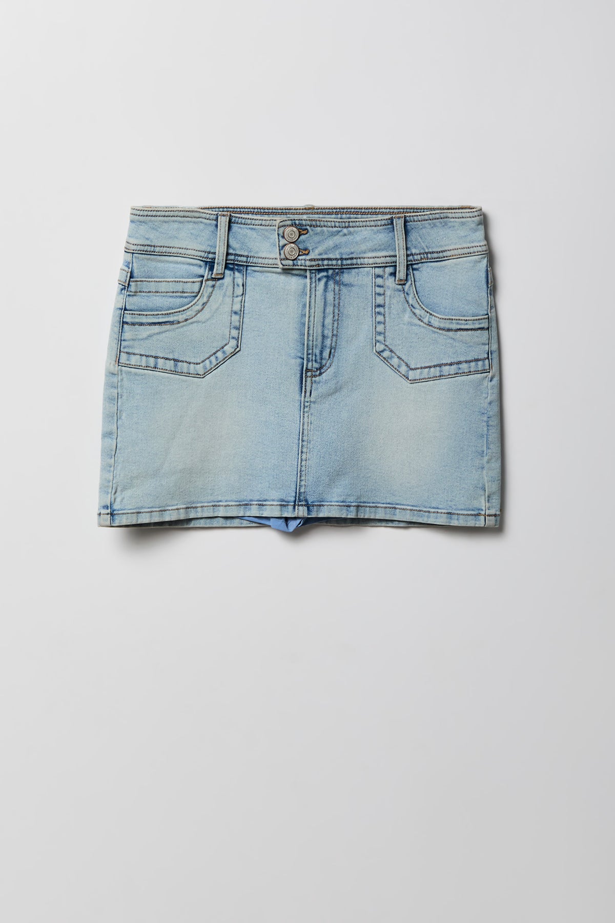 Alt View 4. Micro Denim Skort - Light Denim Blue